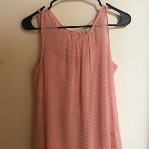 Sheer polka dot two layer dressy tank